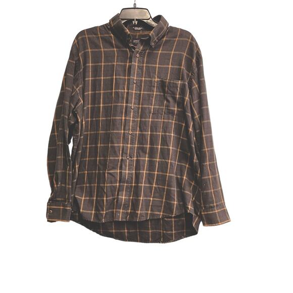 Arrow Men’s long sleeve button down shirt.  Brown and tan. Size 16-16 1/2. large - Picture 8 of 10